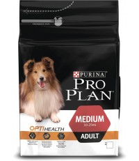 Pro Plan OptiHealth Medium Adult сухой корм для взрослых собак средних пород с курицей и рисом 3 кг. 